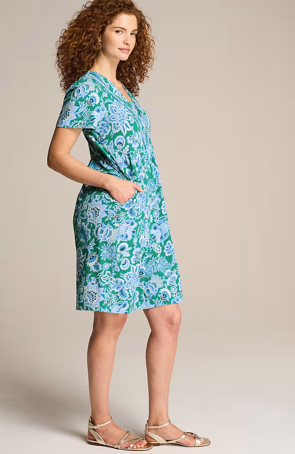 Embroidered Short-Sleeve Dress