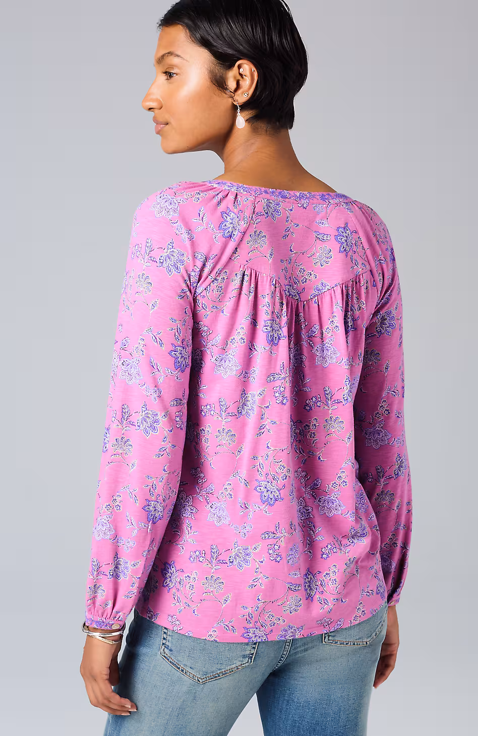 Jacobean-Printed & Embroidered Top