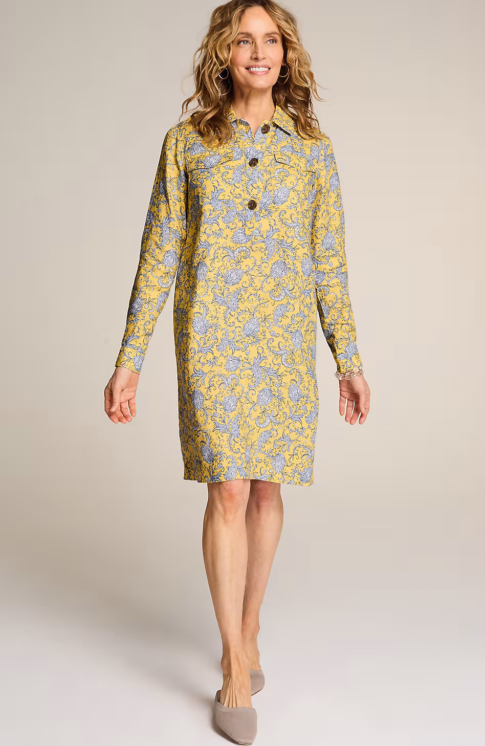 Linen Popover Shirtdress