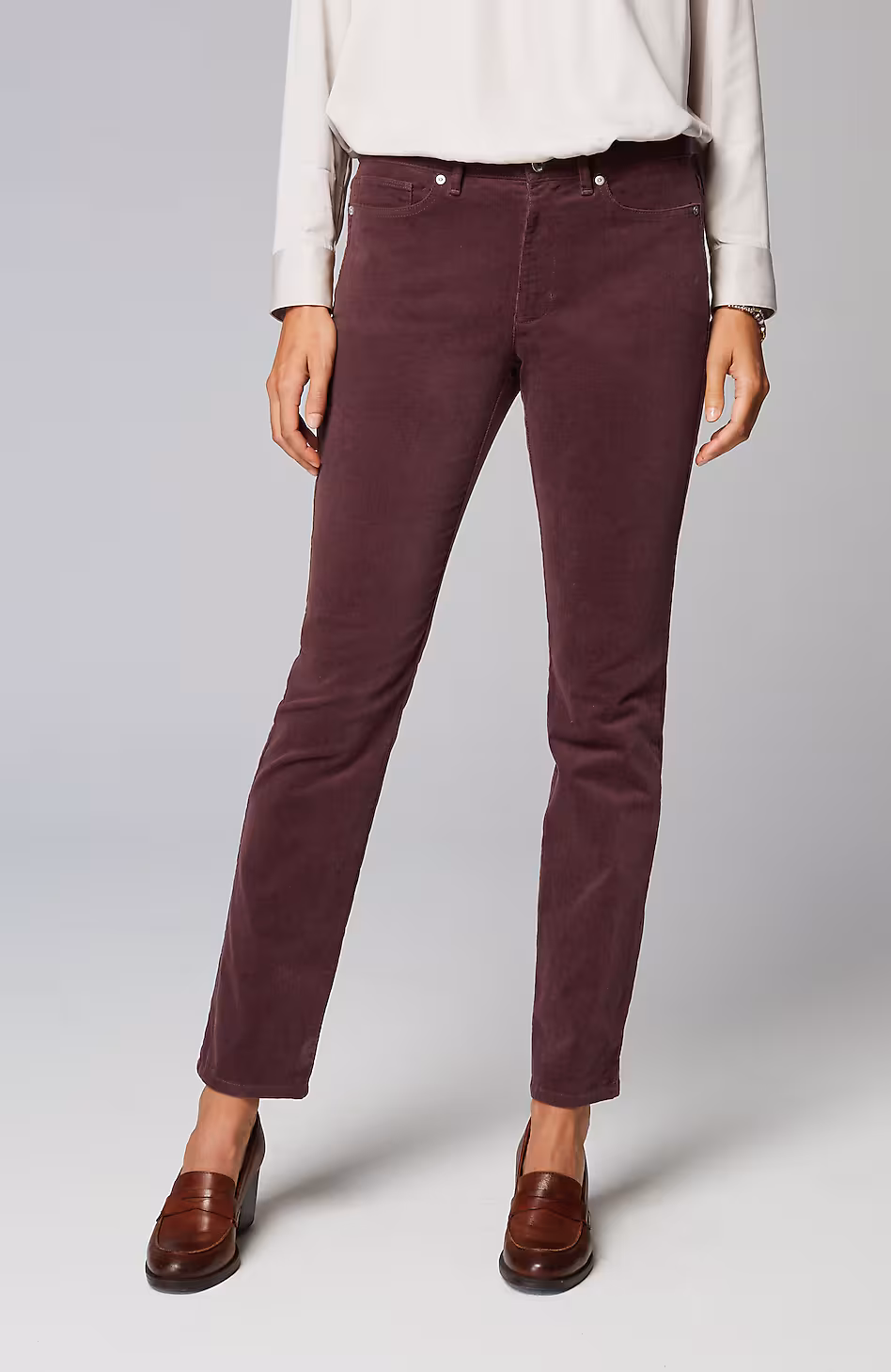 Authentic Fit Slim-Leg Corduroy Pants