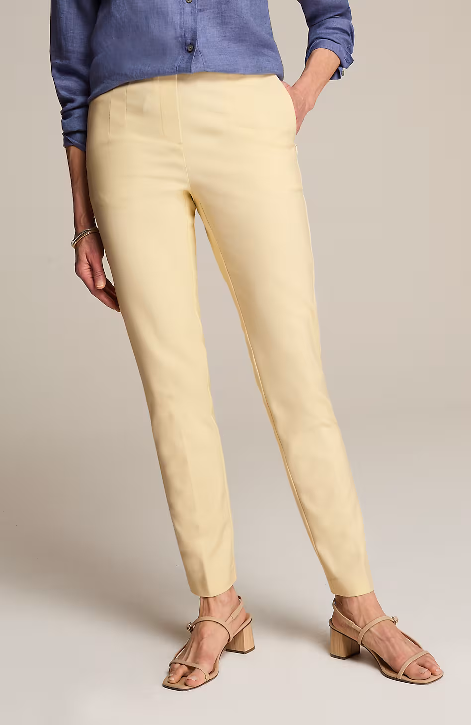 Versatile Cotton-Stretch Slim-Leg Pants