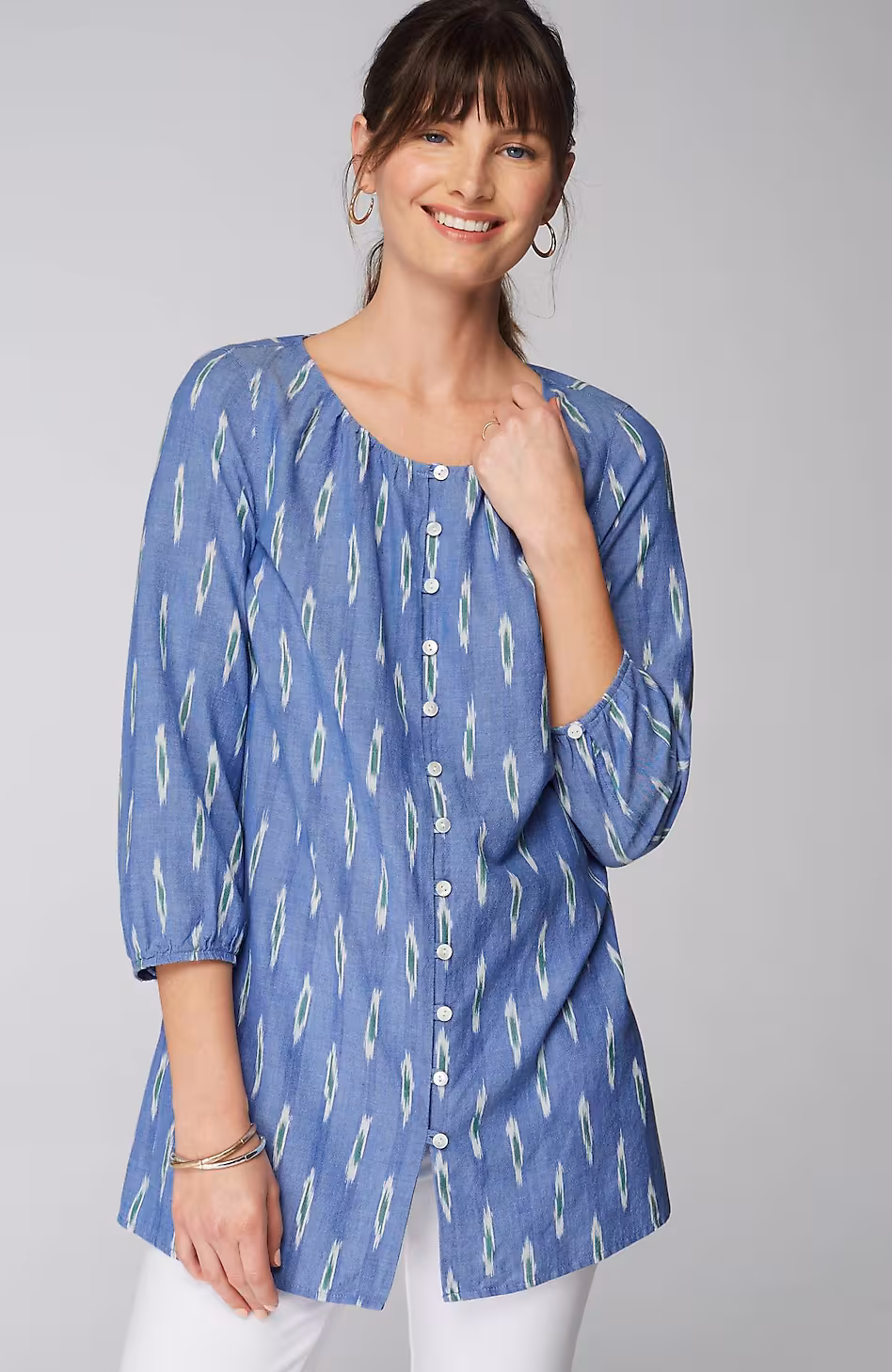 Pure Jill Button-Front Tunic