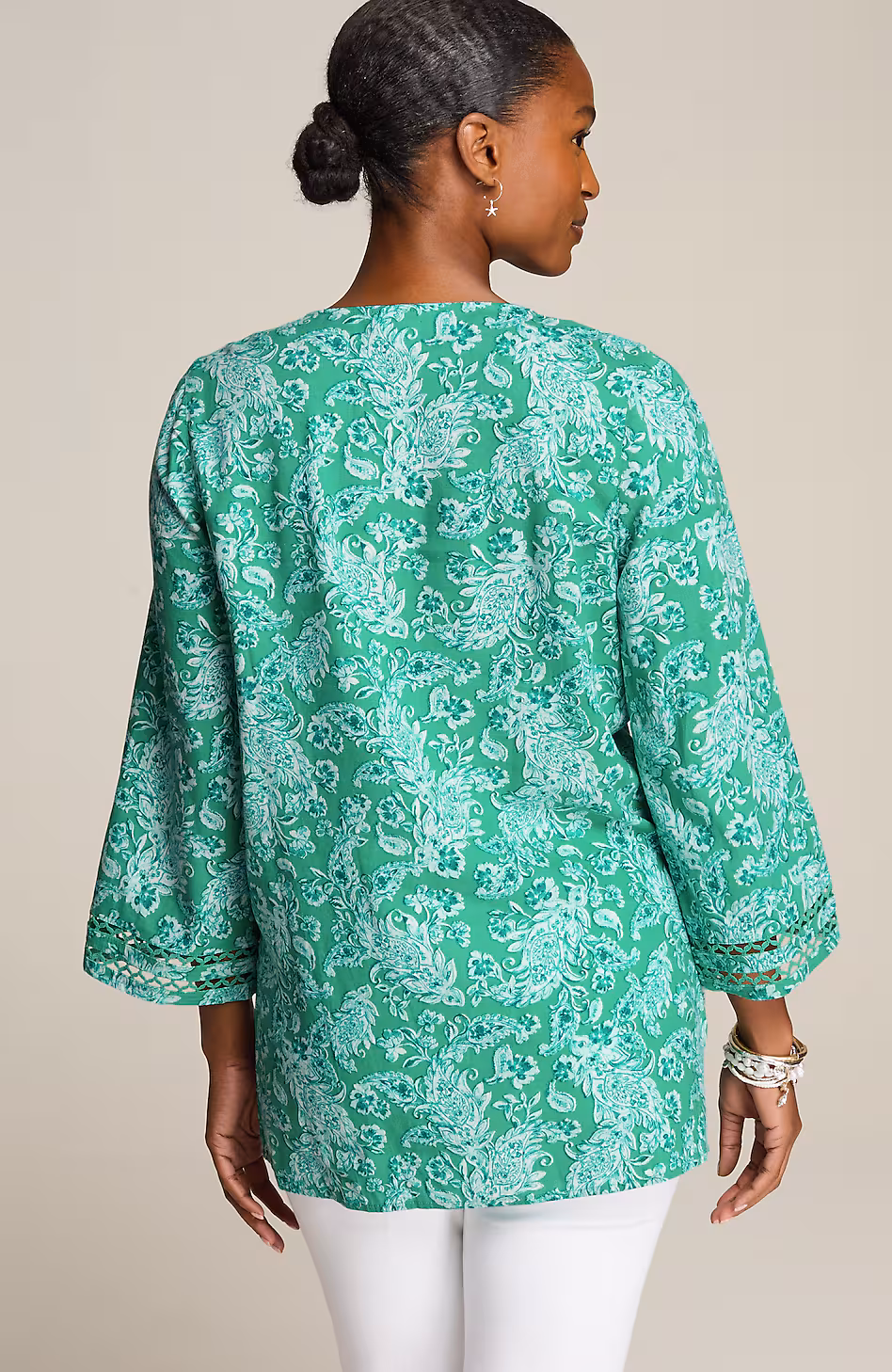 Linen-Blend Trimmed Tunic