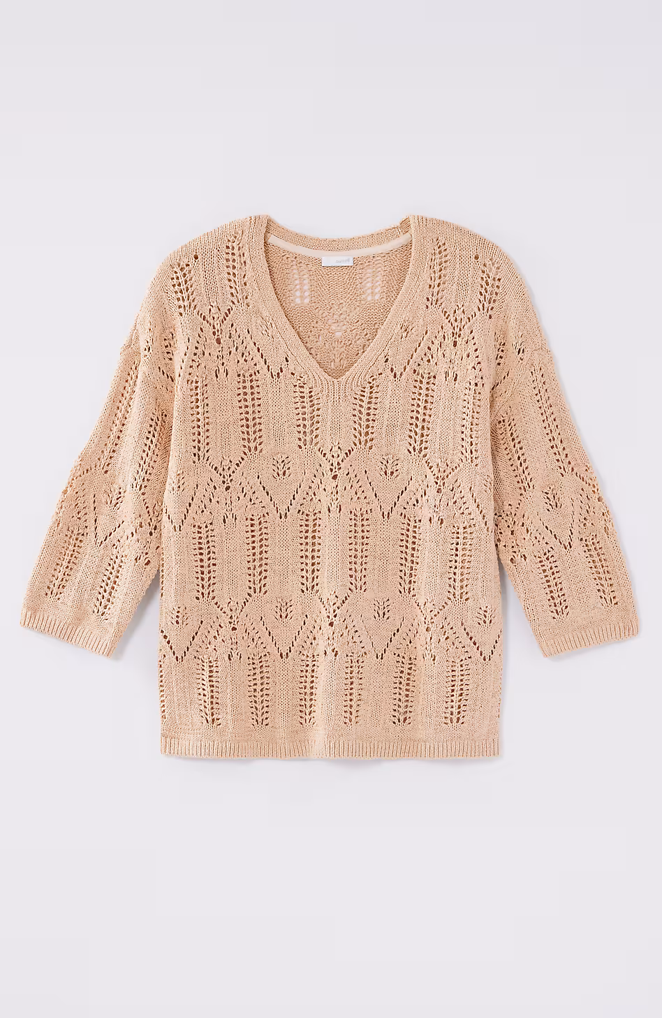 Pure Jill Open-Textured V-Neck Sweater