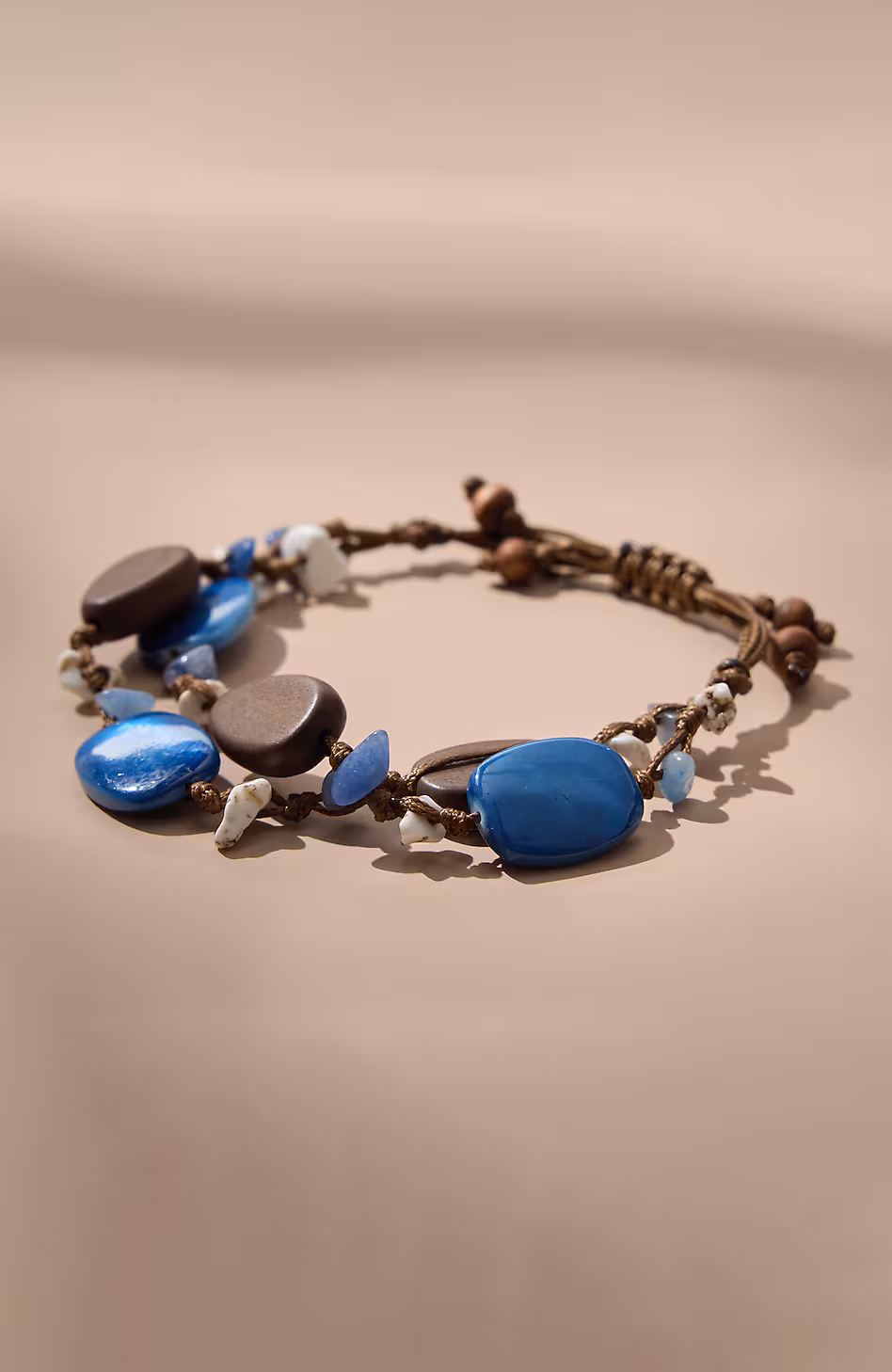 Layered Wood & Beads Bracelet