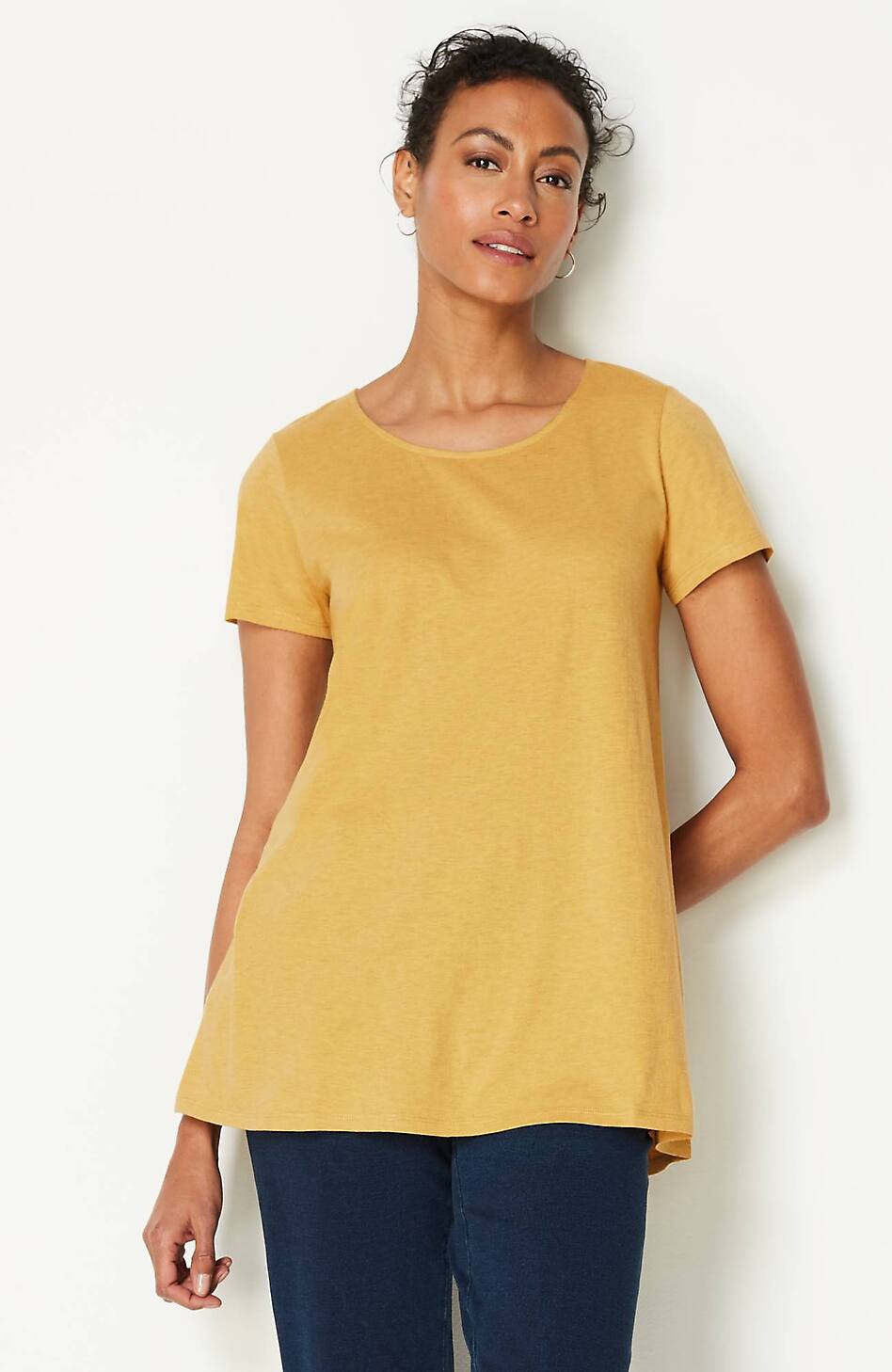 Pure Jill Scoop-Neck Elliptical Tee