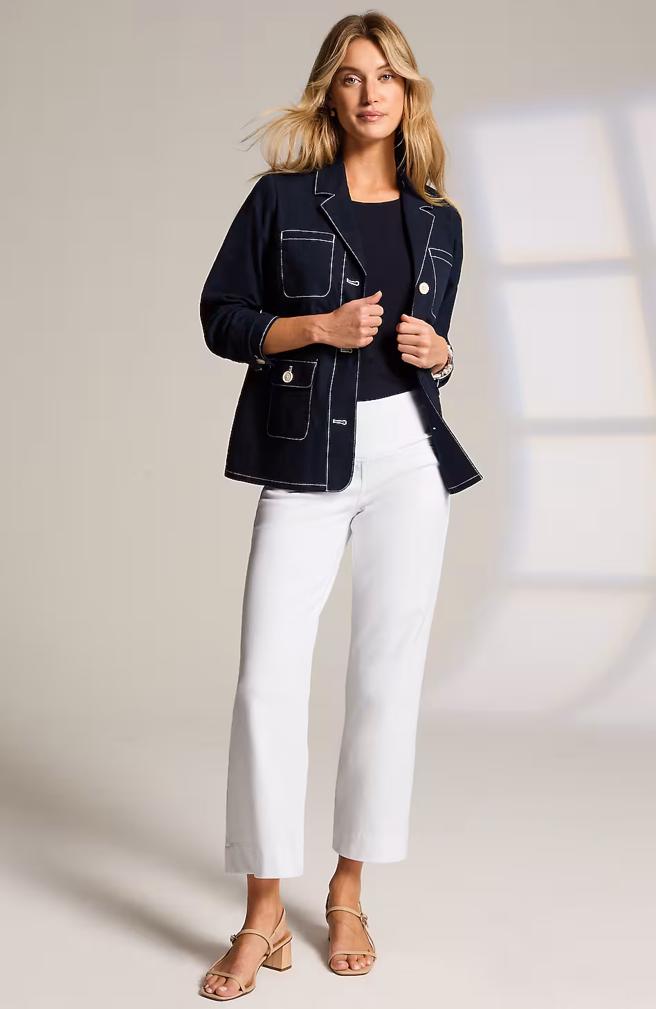 Wearever Smooth-Fit Cropped Wide-Leg Knit Jeans