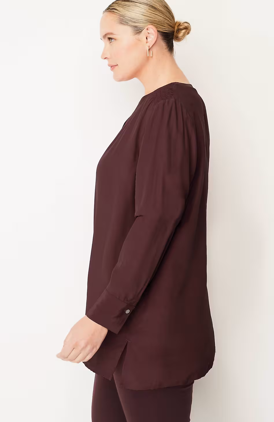 Smocked Split-Neck Tunic