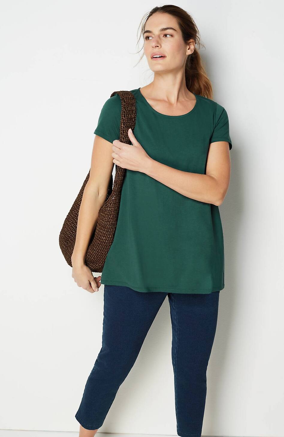 Pure Jill Scoop-Neck Elliptical Tee
