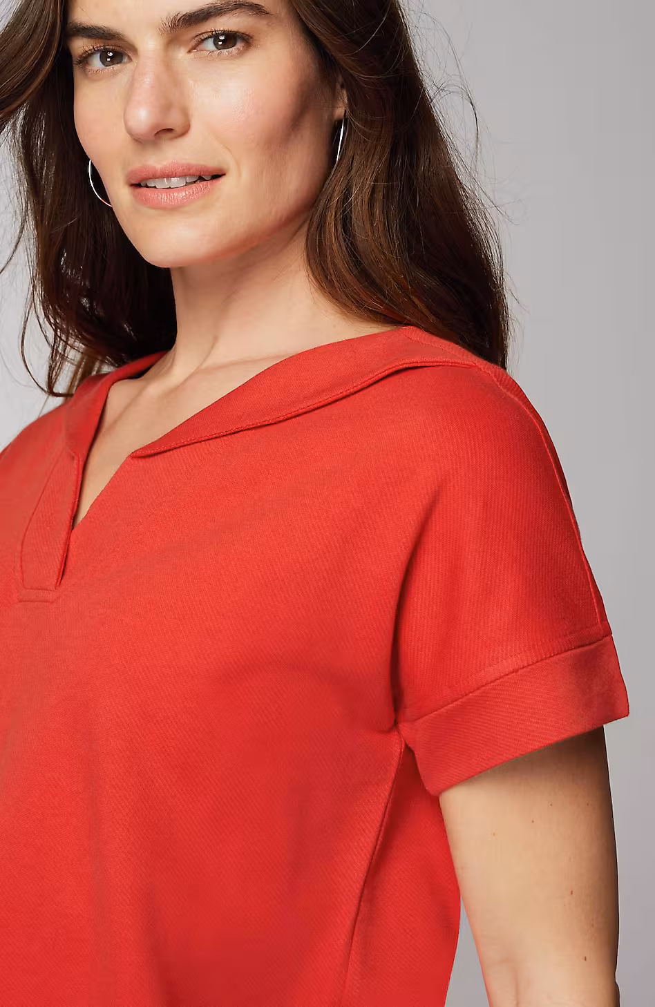 Collared Short-Sleeve Sweatshirt