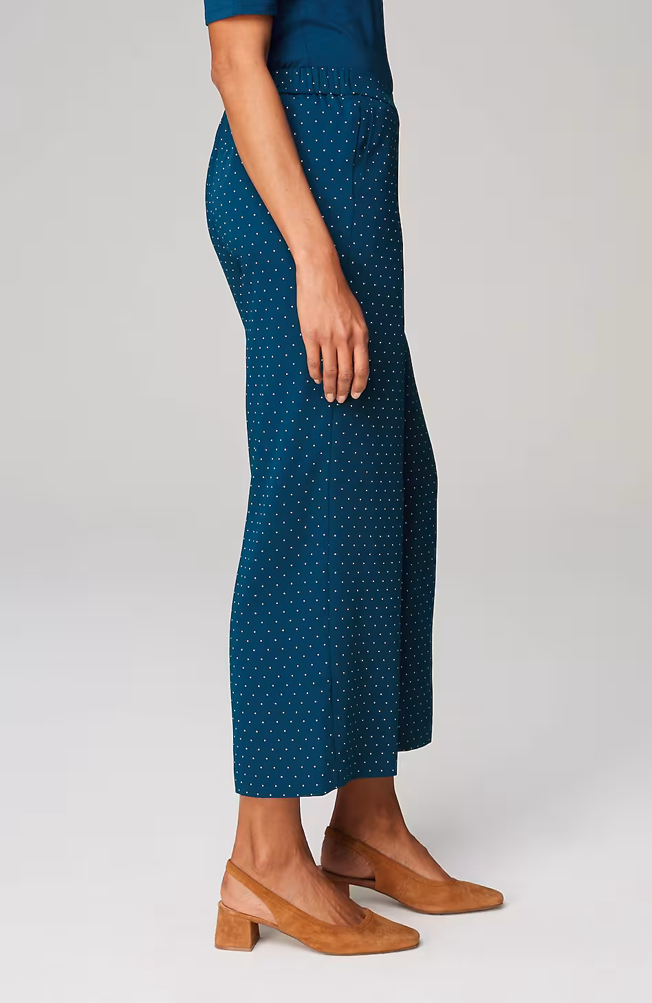 Wearever Easy-Care Woven Wide-Leg Crops