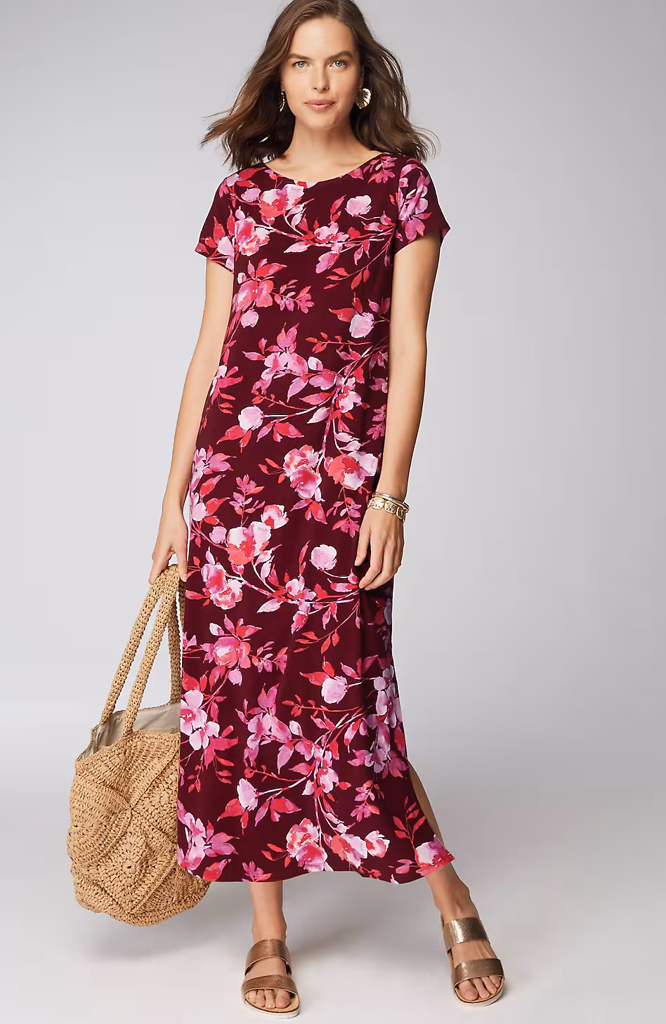 Cap-Sleeve Maxi Dress