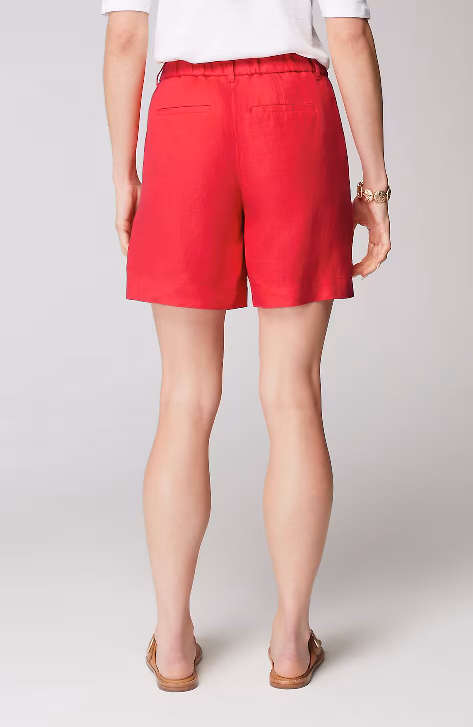 Linen Patch-Pocket Pull-On Shorts