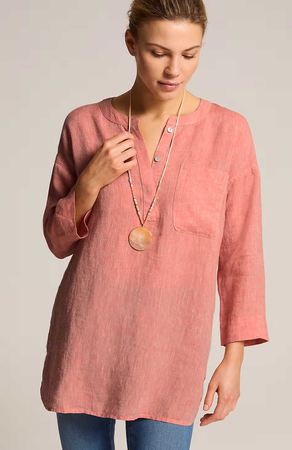 Pure Jill Linen One-Pocket Tunic