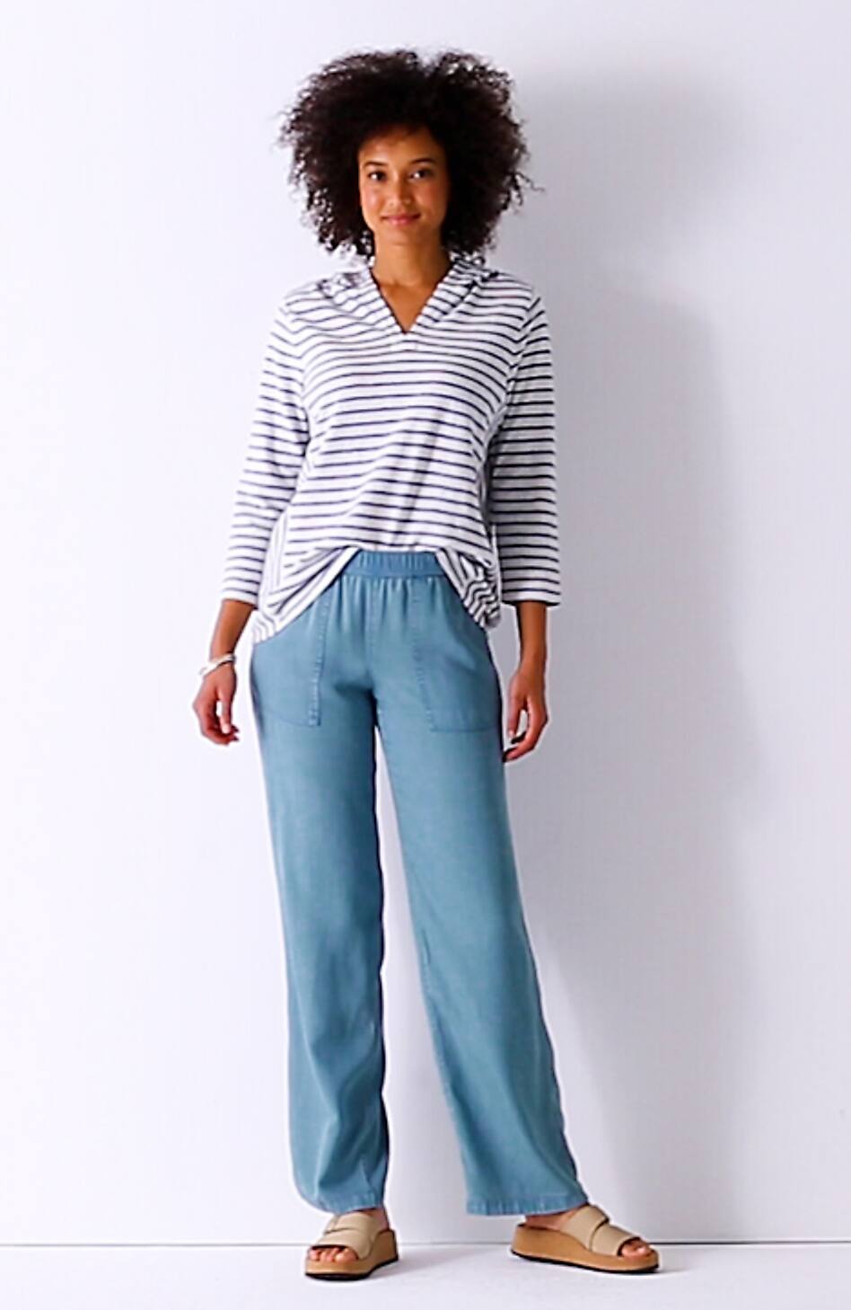 Mixed-Stripes Cotton Hoodie