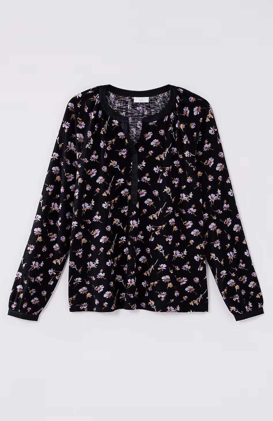 Woven-Trimmed Knit Top