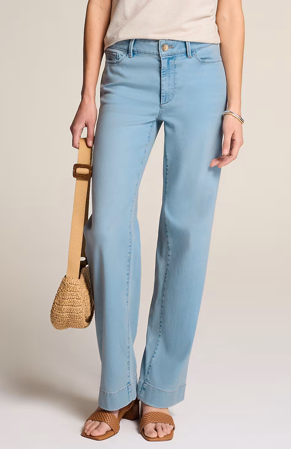 Lightweight Indigo Wide-Leg Jeans