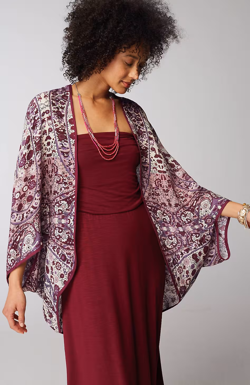 Paisley-Printed Shrug