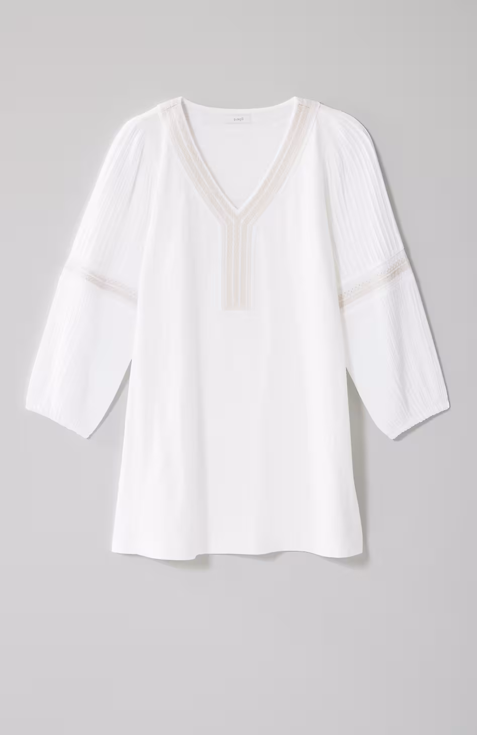 Pure Jill Mixed-Media Embroidered Tunic
