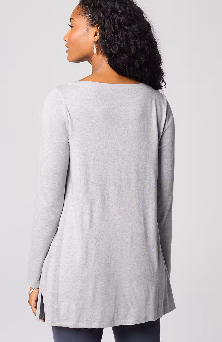 Pure Jill Embroidered Dipped-Hem Tunic