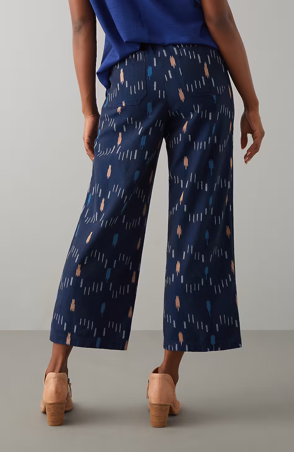 Pure Jill Ikat Wide-Leg Crops