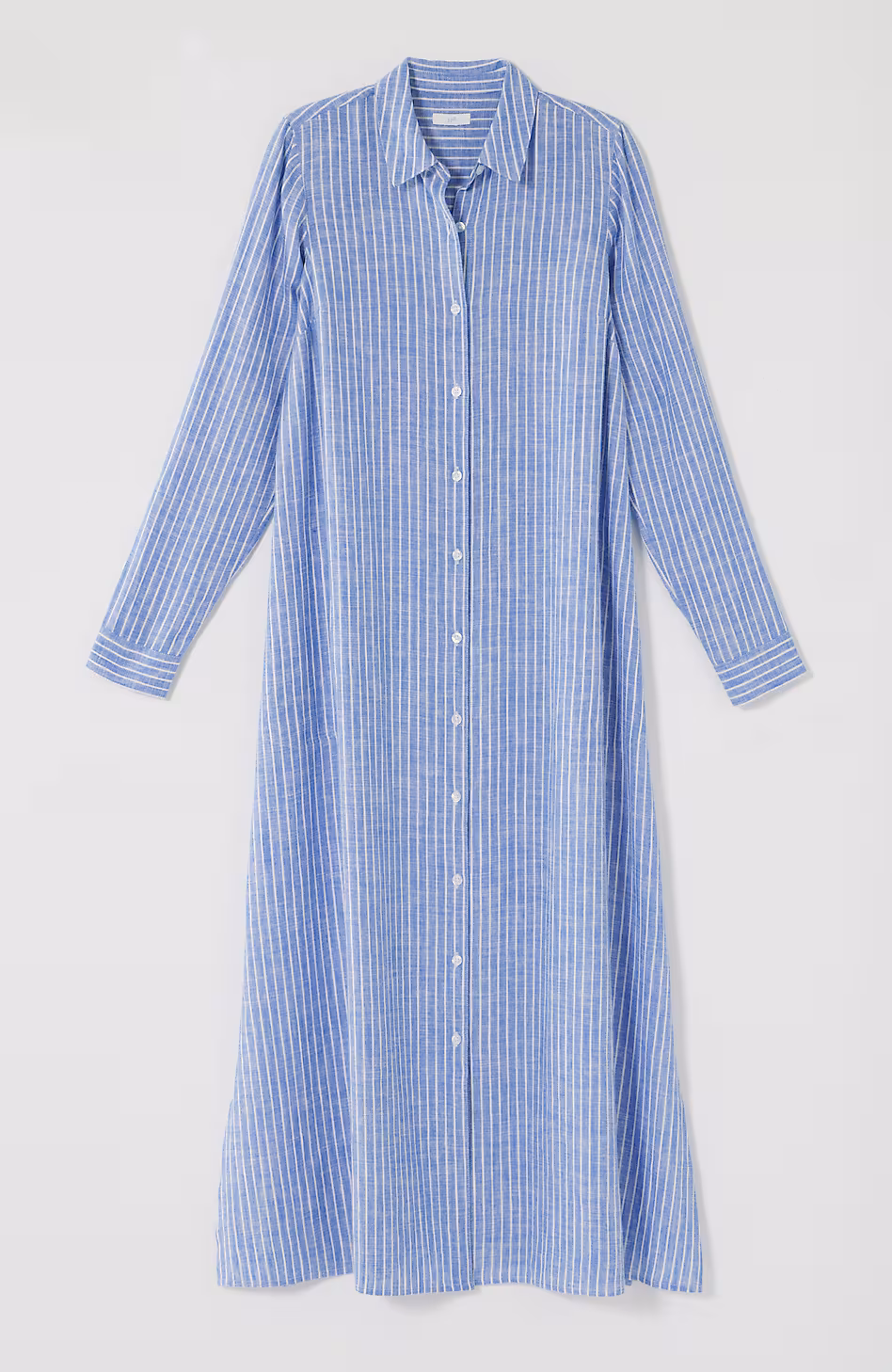 Linen-Blend Maxi Shirtdress