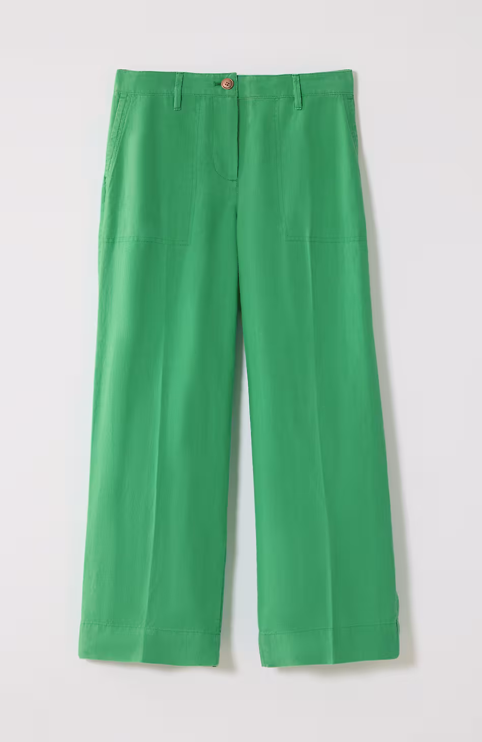 Linen Creased-Front Wide-Leg Pants