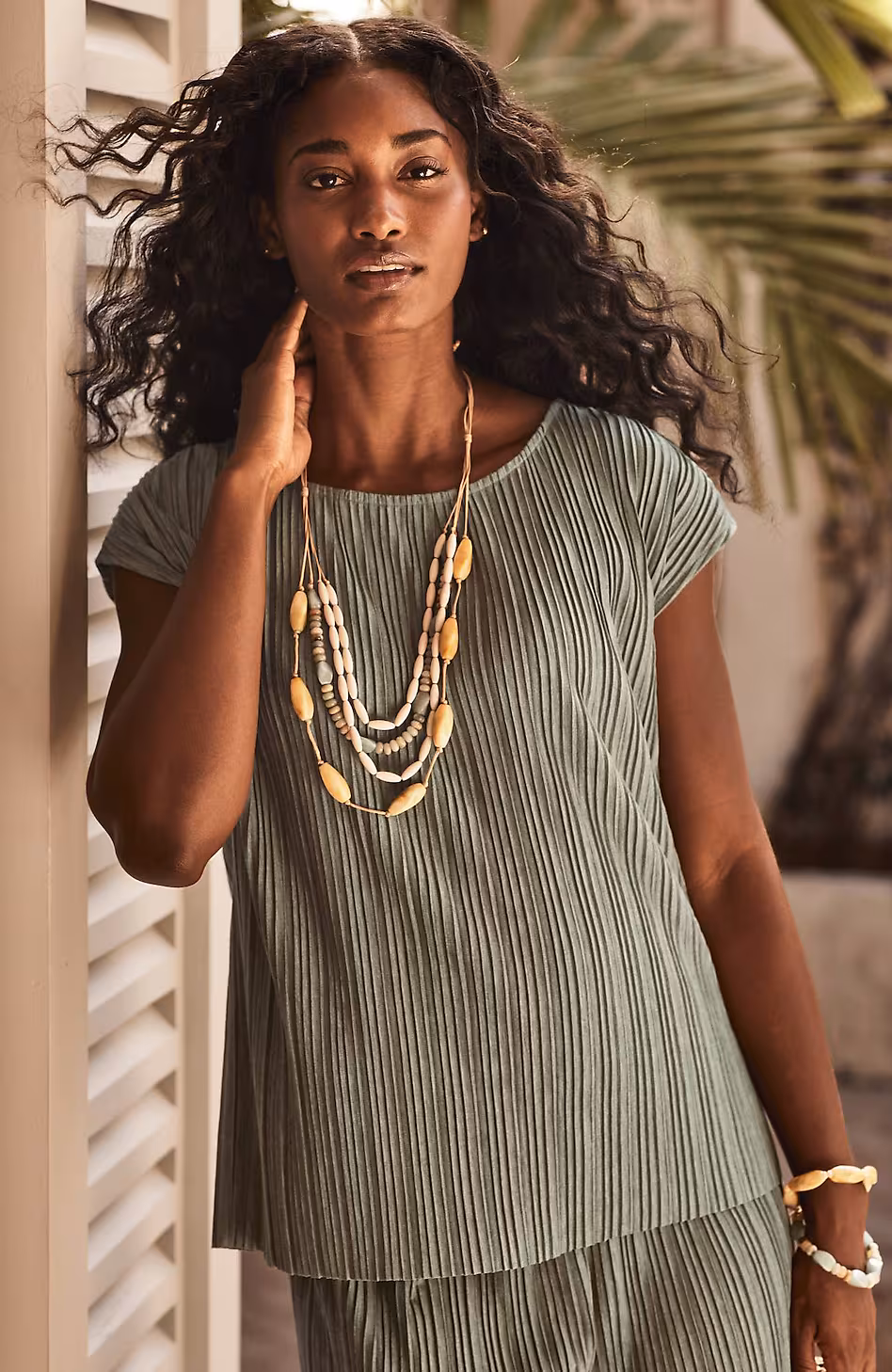 Pure Jill Pleated Dolman-Sleeve Top