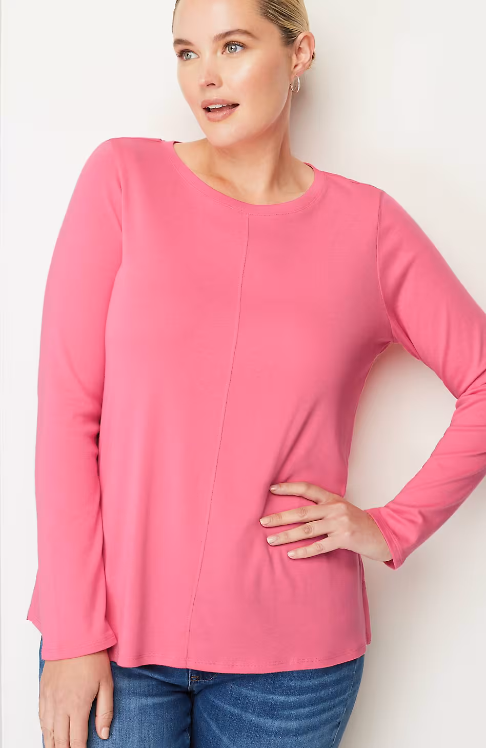 Long-Sleeve Pima Crew-Neck Tee