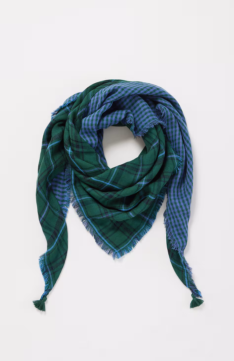 Double-Faced Plaid Scarf