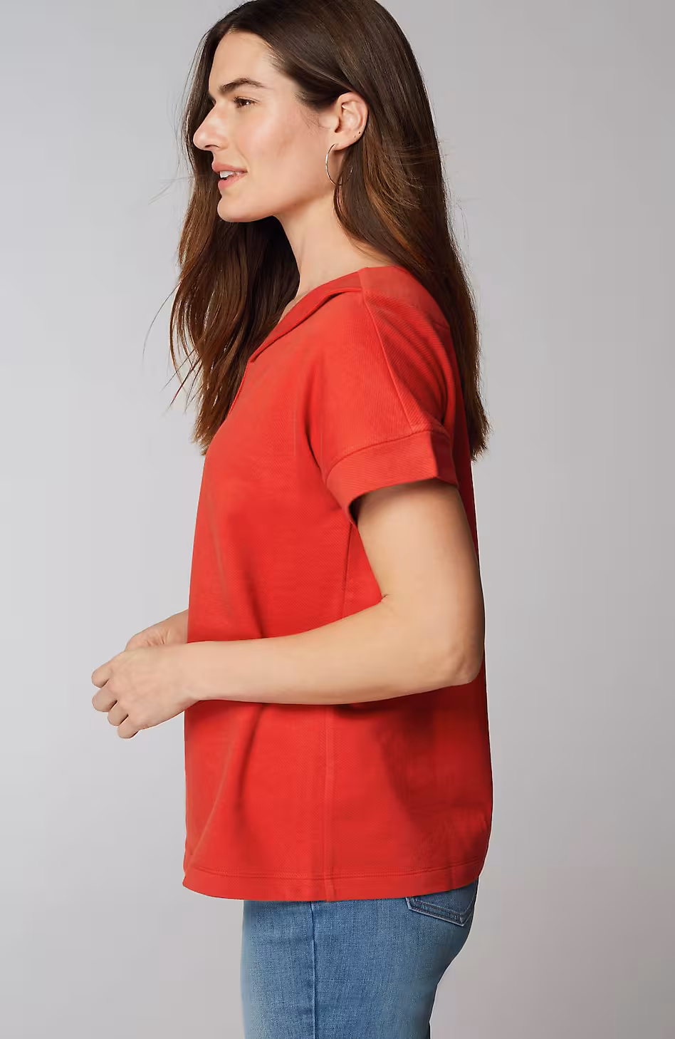 Collared Short-Sleeve Sweatshirt