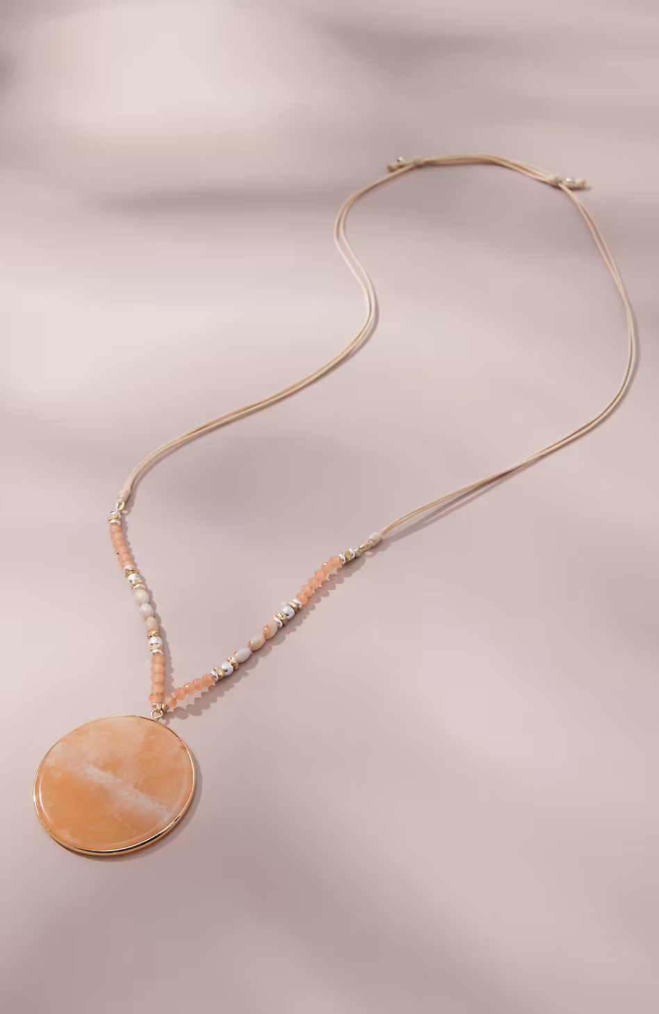 Peach Agate Pendant Necklace