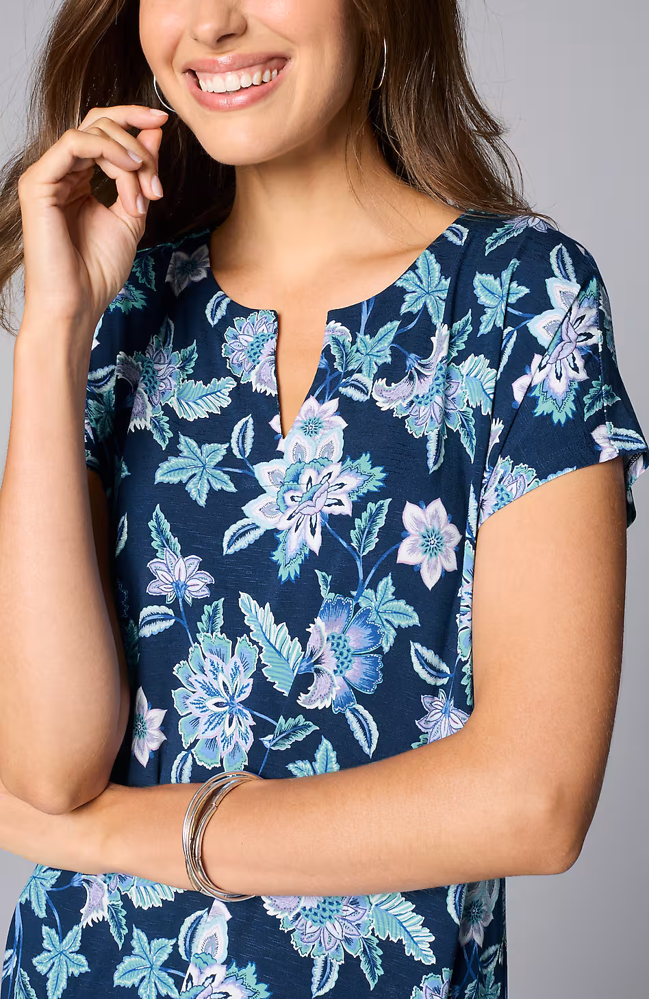 Split-Neck Maxi Dress