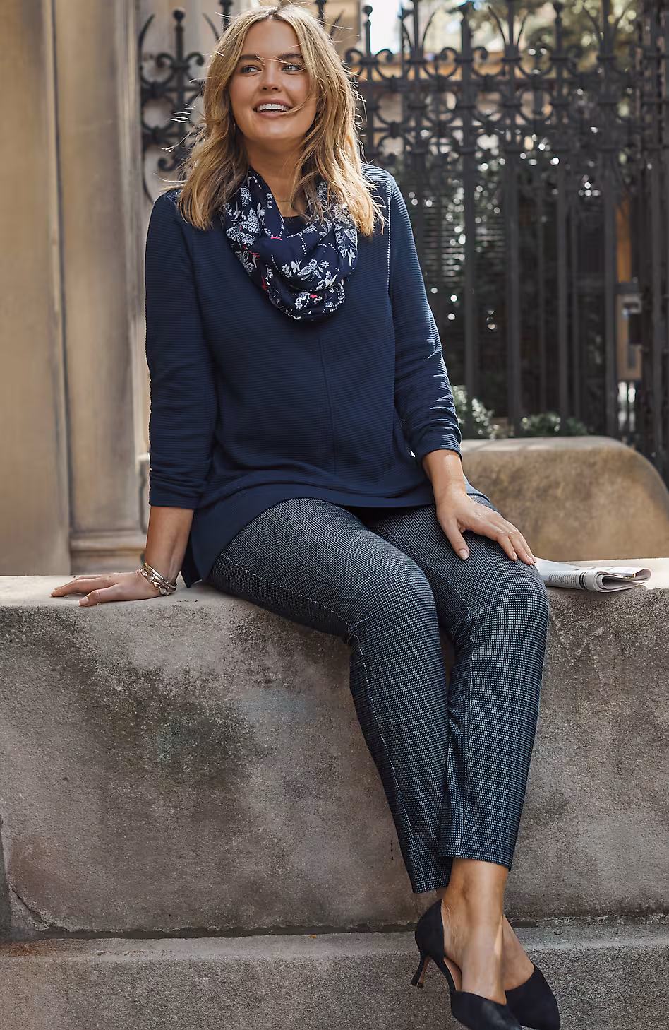 Wearever Smooth-Fit Jacquard Slim-Leg Pants