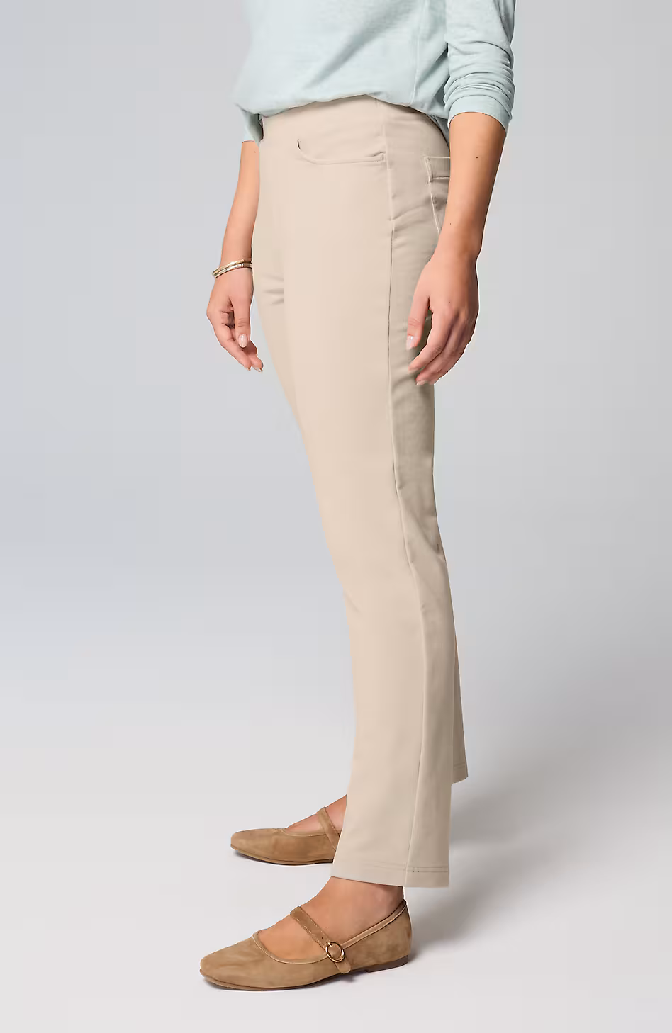 Pure Jill French Terry Straight-Leg Jeans