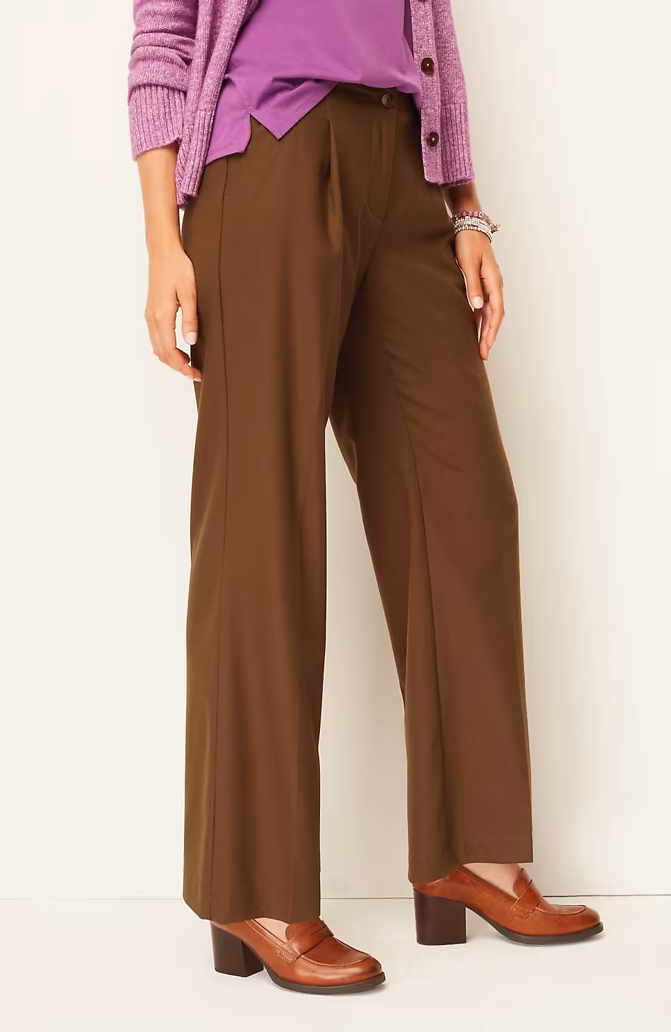 Pleated Wide-Leg Pants