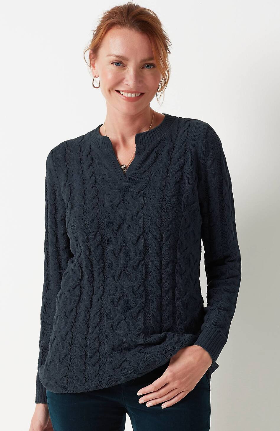 Split-Neck Chenille Tunic