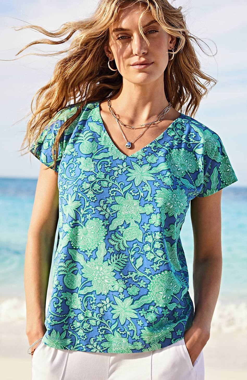 Luxe Supima® Pleat-Back Tee