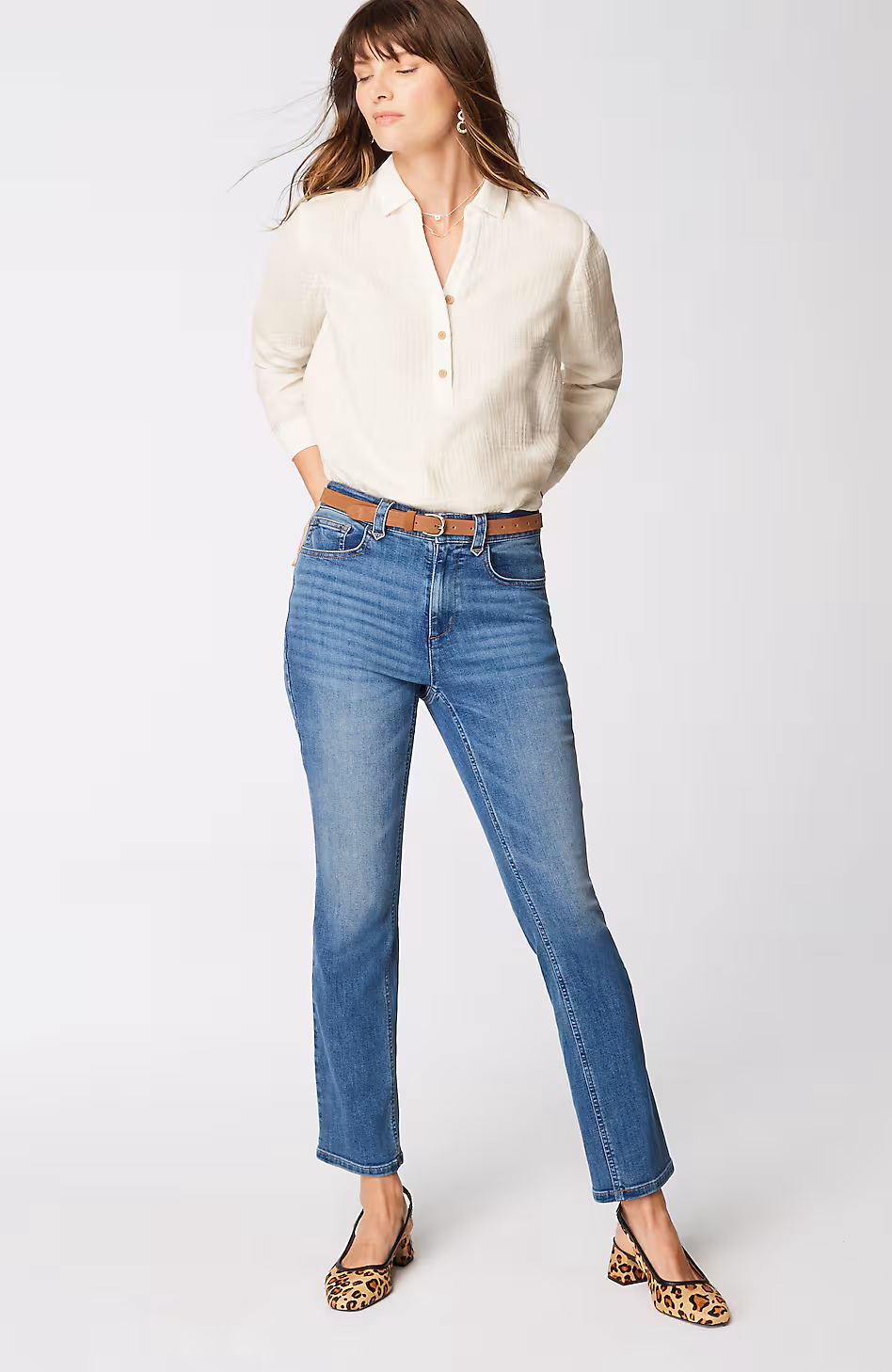 Cotton-Gauze Mixed-Media Shirt