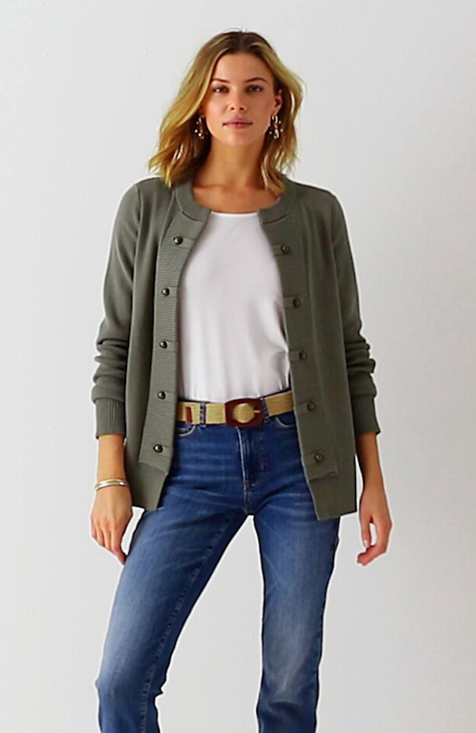 Button-Detailed Sweater-Jacket