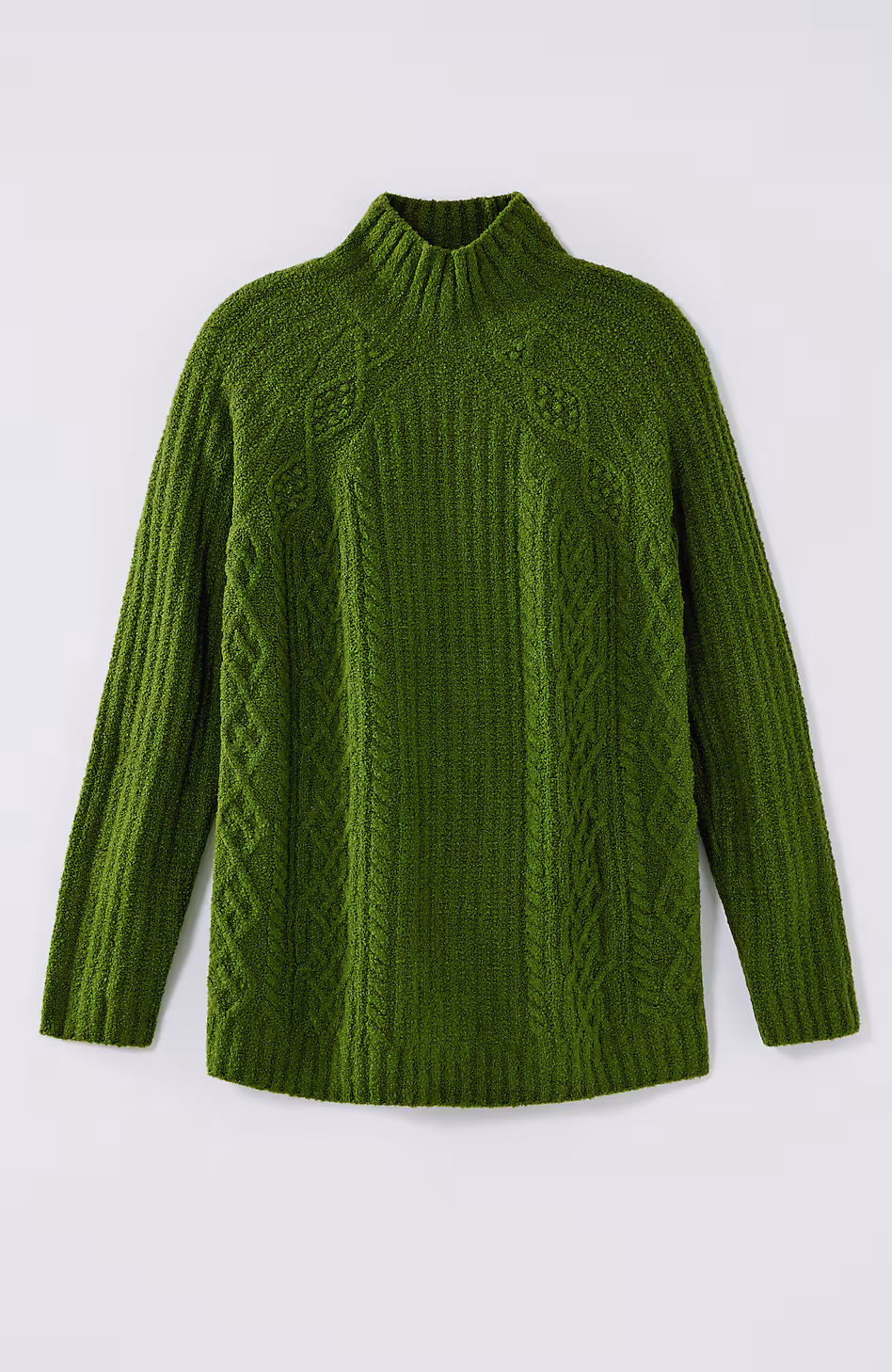 Mixed-Textures High-Neck Sweater