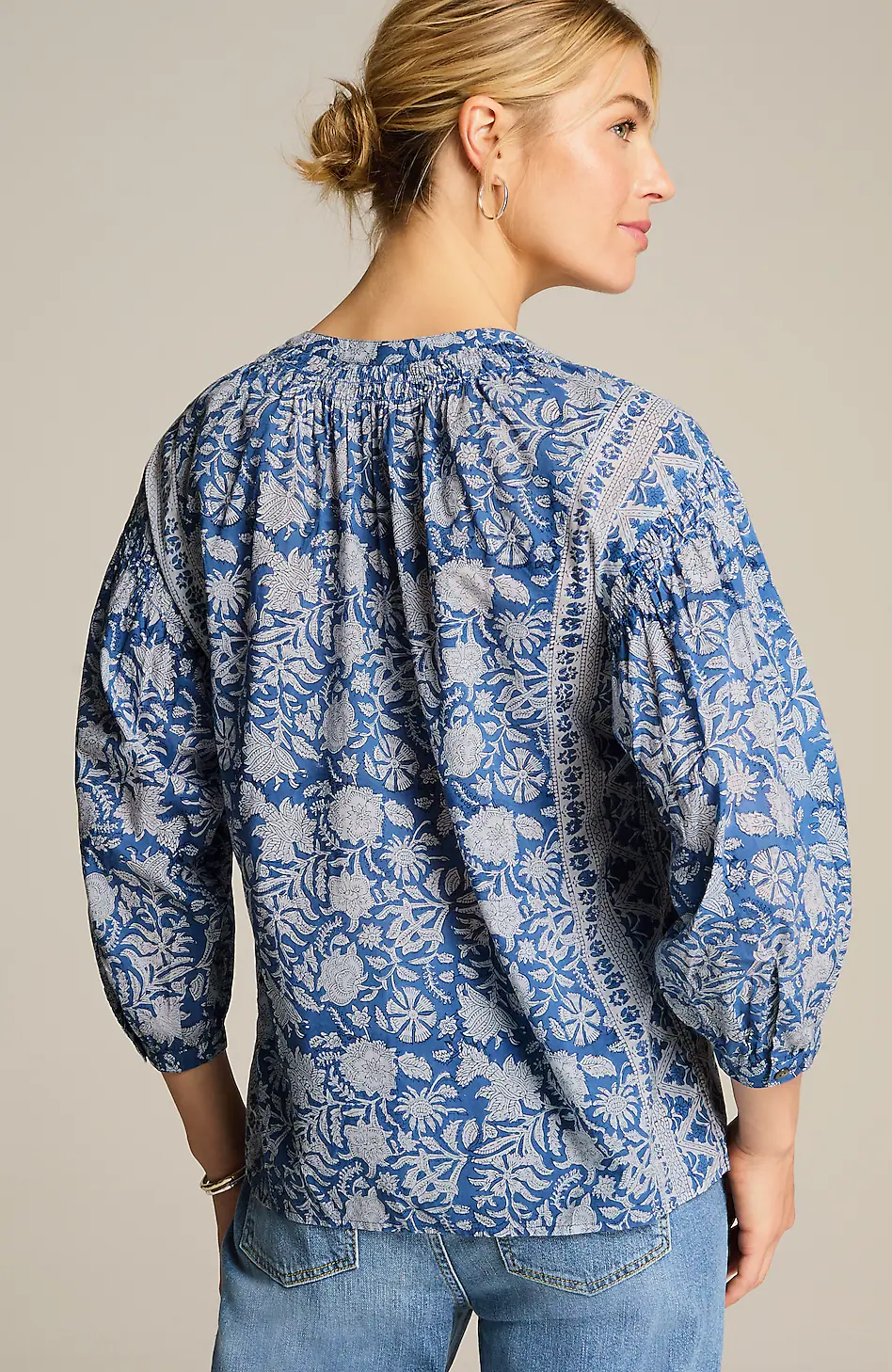 Pure Jill Block-Printed Popover