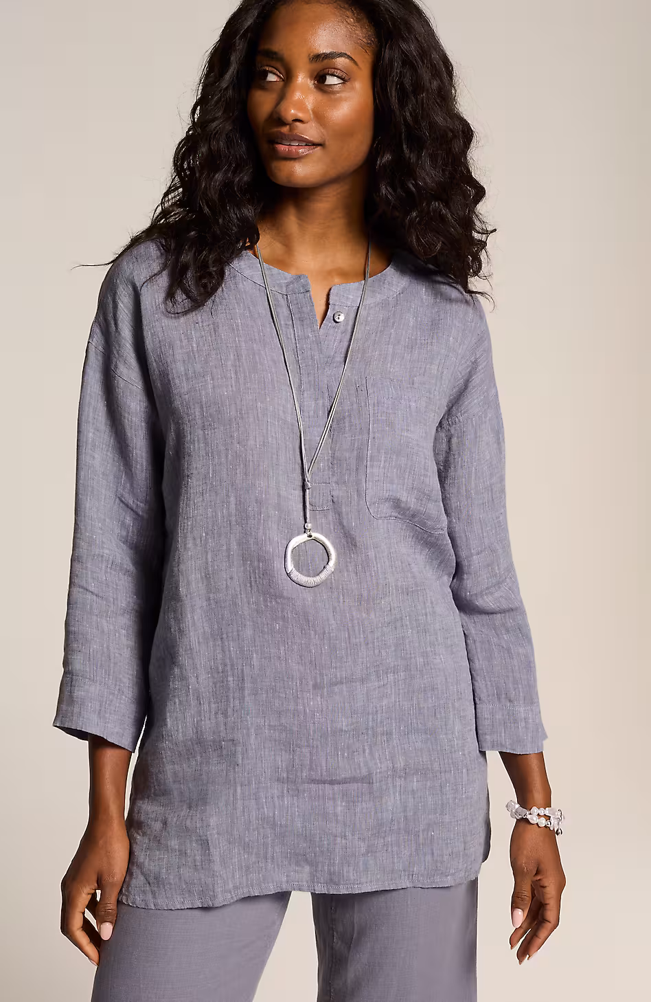 Pure Jill Linen One-Pocket Tunic
