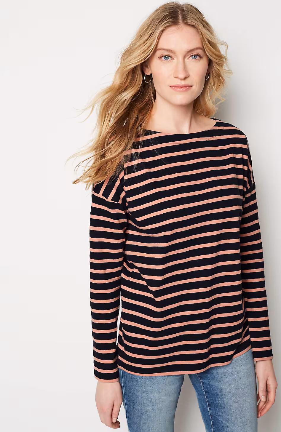 Relaxed Boat-Neck Tee