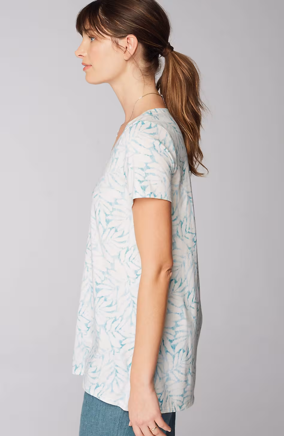 Pure Jill Side-Slit Elliptical Tee