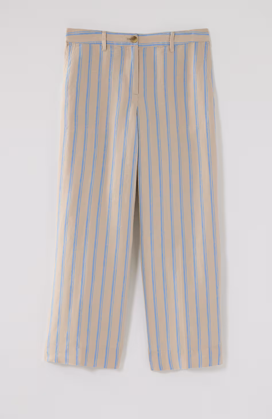 Linen Creased-Front Wide-Leg Pants