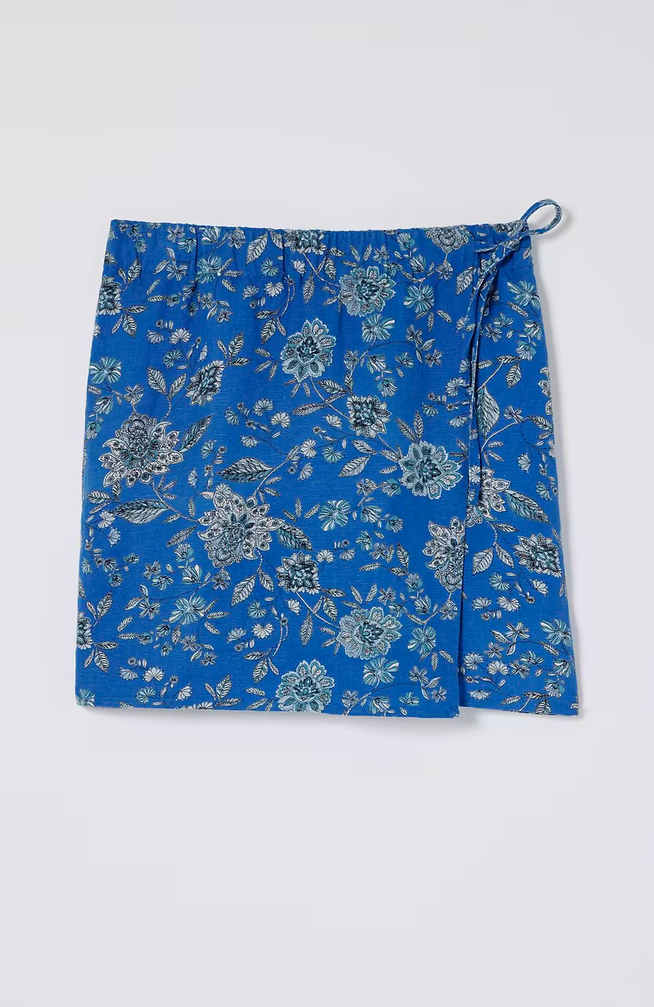 Linen & Rayon Wrap-Front Skort