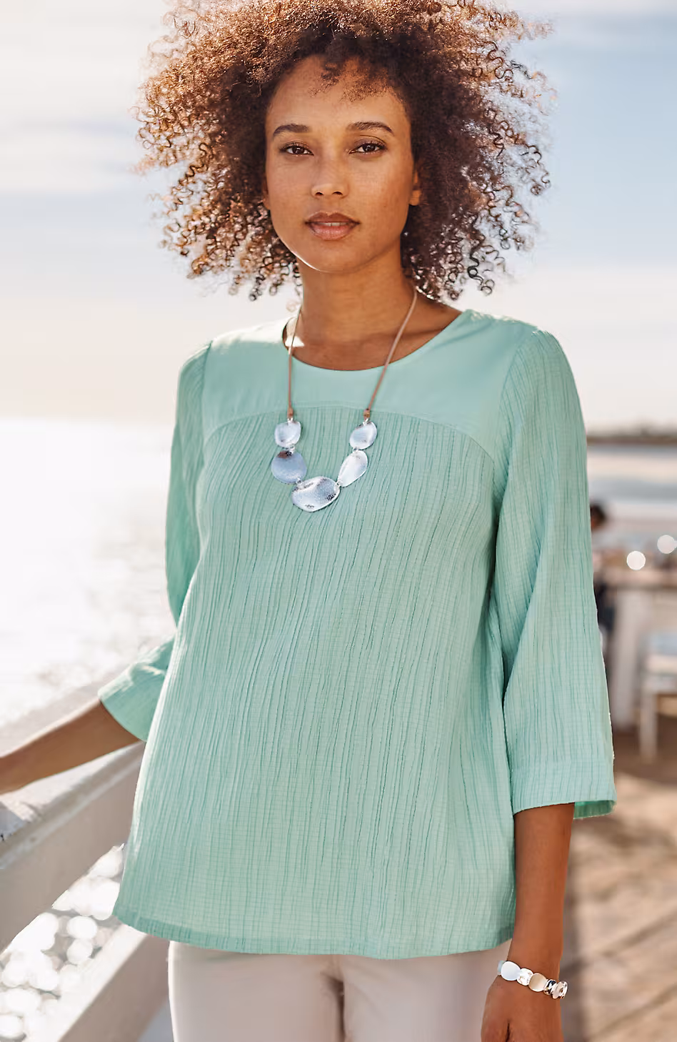 Wearever Crinkle-Textured Top