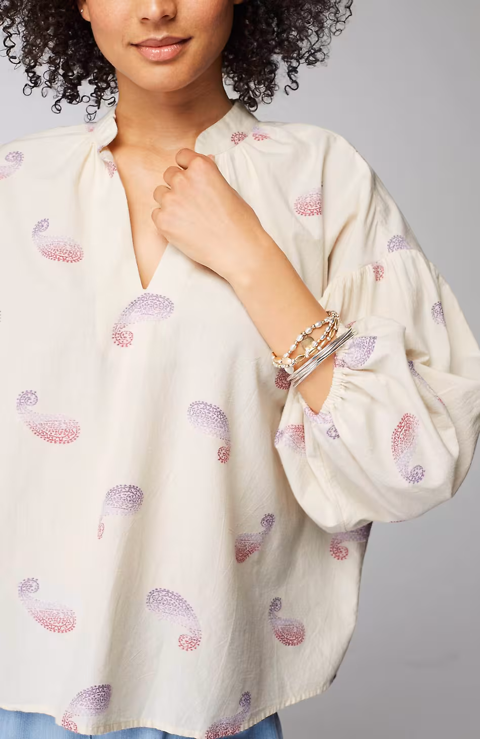 Oversized Split-Neck Top