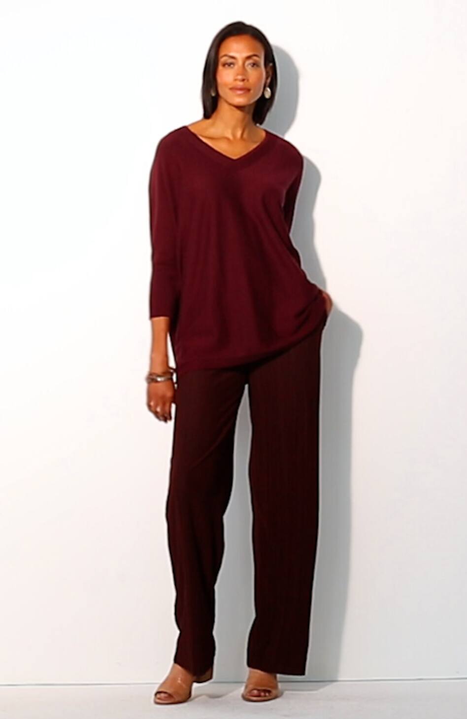 Pure Jill Oversized V-Neck Sweater